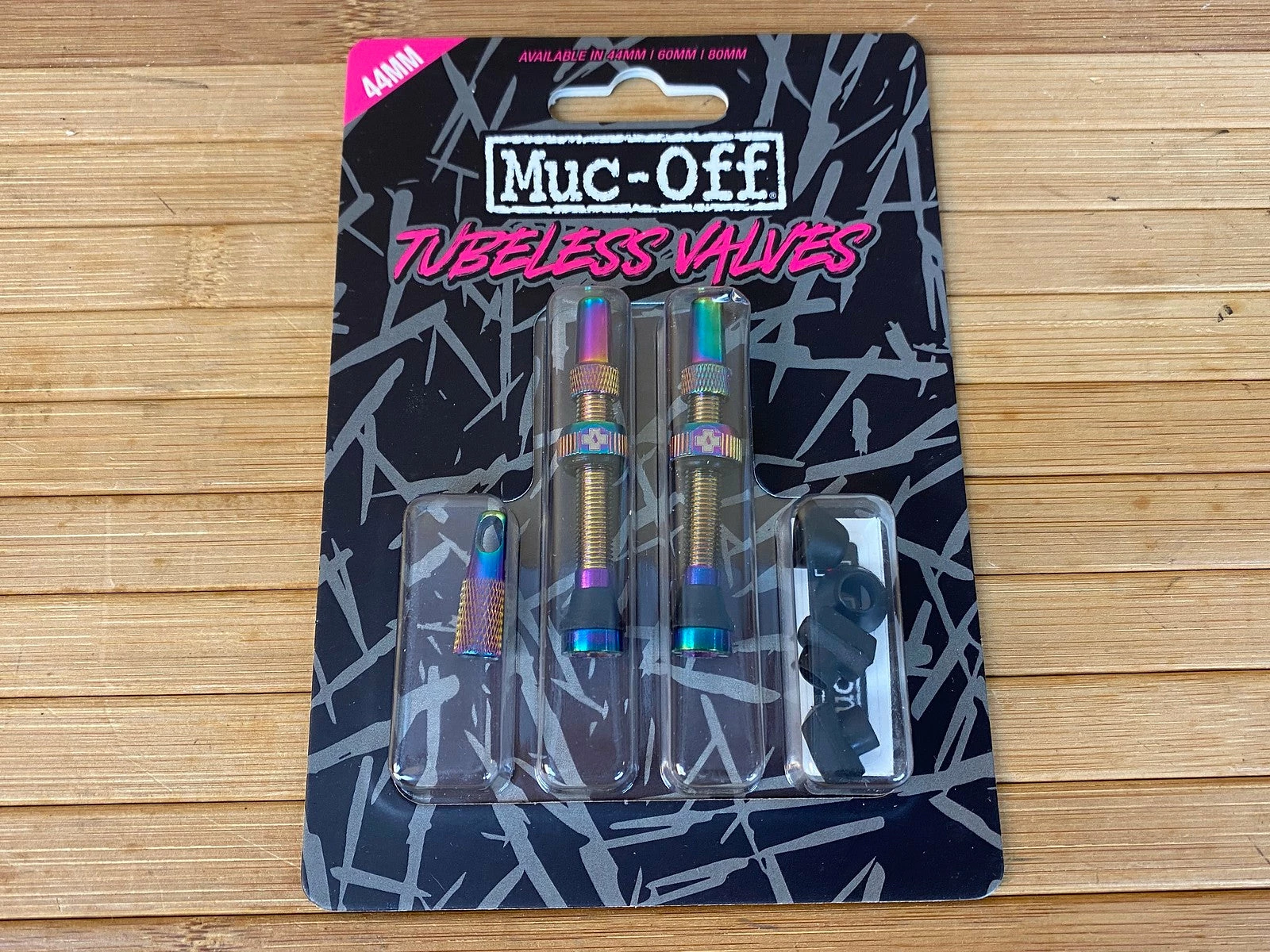 Muc-Off Muc Off Tubeless Valve Kit Ventile 44mm Iridescent 1 Muc-Off Muc Off Tubeless Valve Kit Ventile 44mm Iridescent