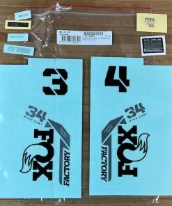 Fox Decal Kit 34 SC 2021 F-S Black Logo / Shiny Orange