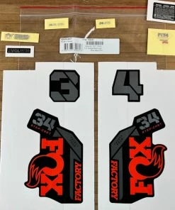 Fox Decal Kit 34 SC 2021 F-S Orange/Black Logo / Shiny Black