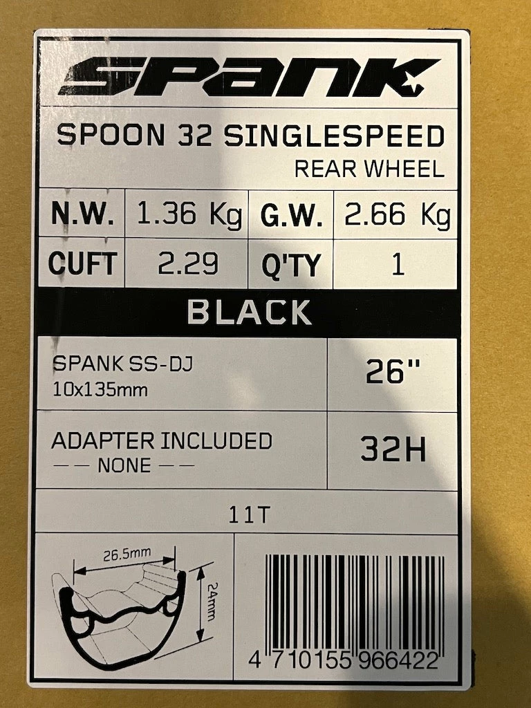 Spank Spoon 32 26" Hinterrad Schwarz Singlespeed 11 Spank Spoon 32 26" Hinterrad Schwarz Singlespeed – Bild 11
