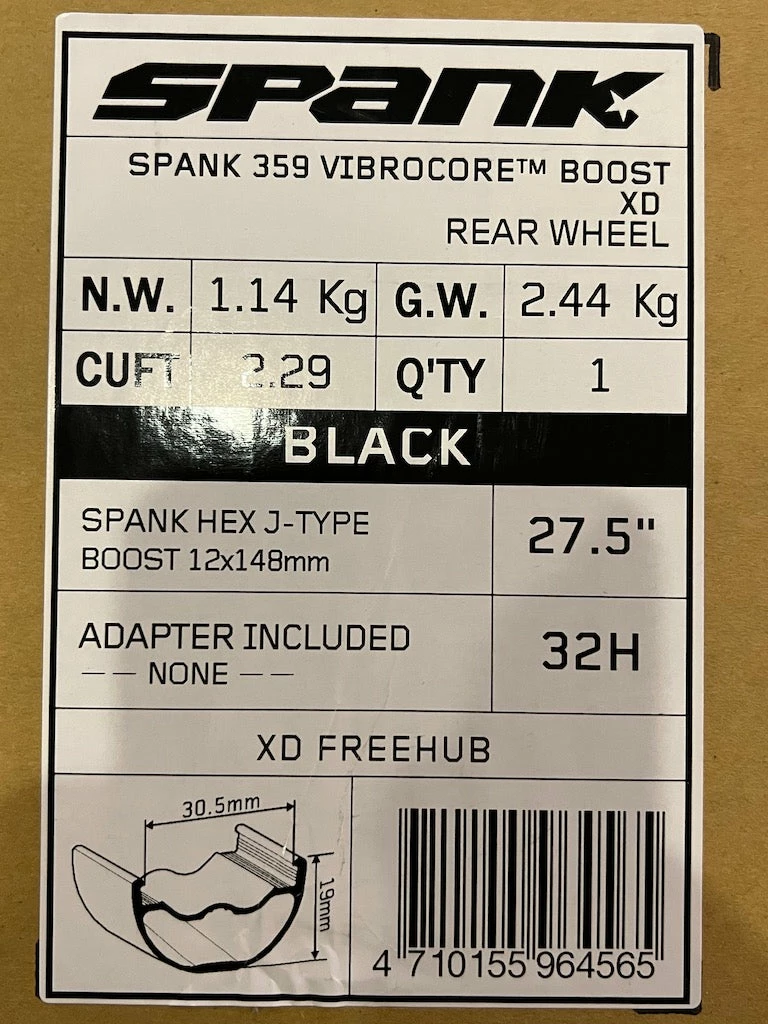 Spank 359 Vibrocore Hinterrad 27,5" Schwarz BOOST 148x12mm Laufrad 10 Spank 359 Vibrocore Hinterrad 27,5" Schwarz BOOST 148x12mm Laufrad – Bild 10