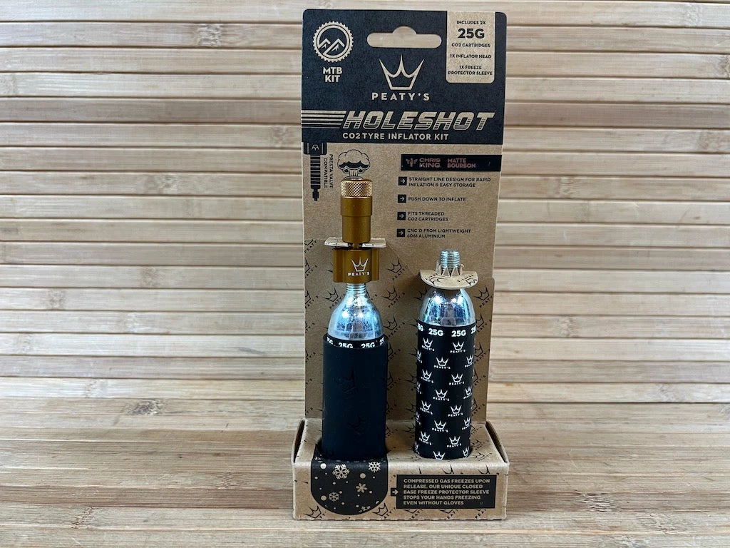 Peaty's Holeshot CO2 Tire Inflator MTB 25g Bourbon 1 Peaty's Holeshot CO2 Tire Inflator MTB 25g Bourbon